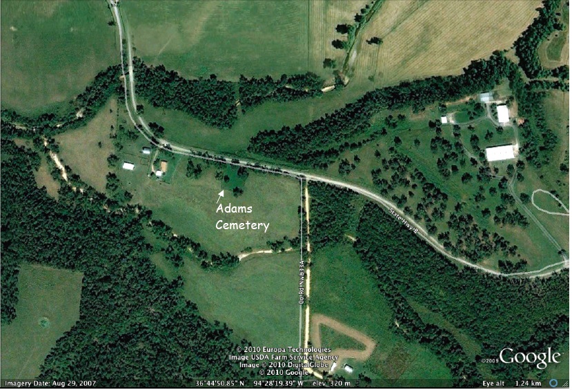 Adams Cemetery map
